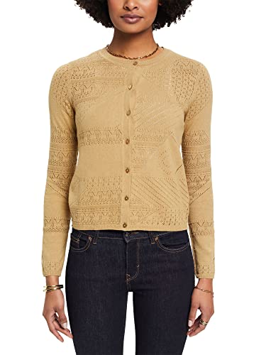 ESPRIT Damski sweter sweter, 250/Khaki Beżowy, S