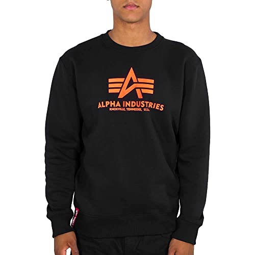 Alpha Industries Męska czapka z daszkiem Basic Sweater Neon Print, Czarny/neonowy pomarańczowy, jeden rozmiar