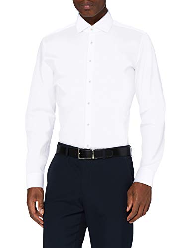 Seidensticker Męska koszula biznesowa – łatwa do prasowania, wąska koszula – Slim Fit – długi rękaw – kołnierz typu kent – 100% bawełna