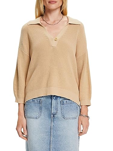 ESPRIT Sweter damski, 285 / piasek, M