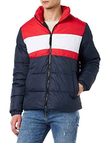 Jack&Jones JJBLOCK męska kurtka puchowa z kołnierzem, granatowa, rozmiar M, granatowy blezer, M