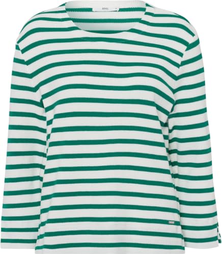 BRAX Damska bluza w stylu Bonnie Cotton Structure Striped, Ciemny malachit, 42
