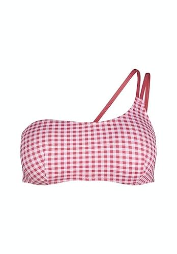 Skiny Damskie bikini z mikropaskami, Raspberry Vichy, regularny, raspberry vichy