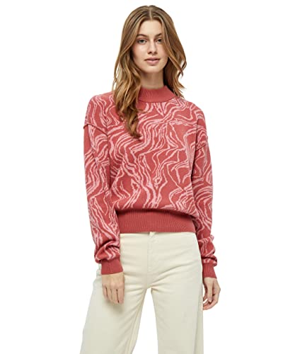 Minus Damski sweter z dzianiny Falka, kaszmirowa róża w paski, XL, Kaszmirowe różowe paski, XL