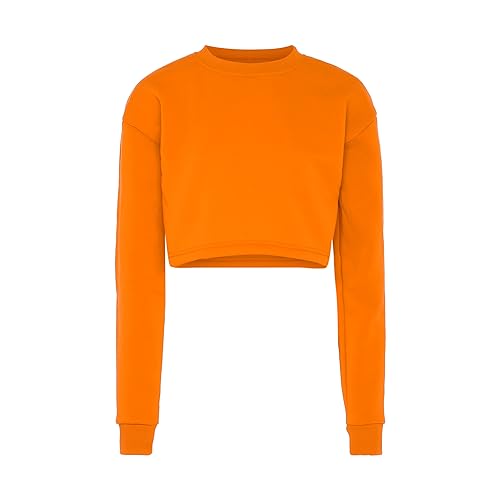 Ucy Damska bluza z długim rękawem ze 100% poliestru, z okrągłym dekoltem, pomarańczowa, rozmiar XL, pomarańczowy, XL