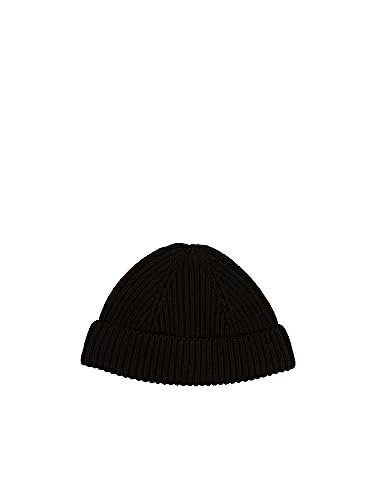ESPRIT Prążkowana czapka beanie, 100% bawełna, czarny, jeden rozmiar
