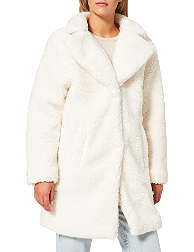 Urban Classics Damska kurtka zimowa damska oversized Sherpa Coat, płaszcz z haczykami i zapięciem na przelotkach, rozmiar XS do 5XL, Whitesand, L