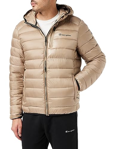 Champion Legacy Outdoor-Chintzed Poly Plain Woven Hooded Kurtka Mężczyźni, Marrone Sabbia/Nero, XL