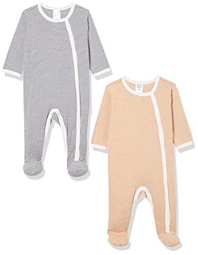 Schiesser Unisex niemowlęce dwupak śpioszki ze stopką śpioszki dla małych dzieci, Wielobarwny 1, 80 cm