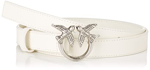 Pinko Love Berry H2 Belt Cielęcina Zestaw Pasek Damski, Z14o_biały Silver Silver, XS