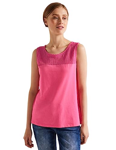 Street One Damski top koronkowy, jagodowy różowy, 42