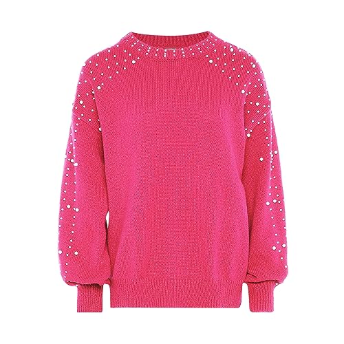 Nascita Damski sweter ozdobiony perłami różowy M/L, Rosa, M