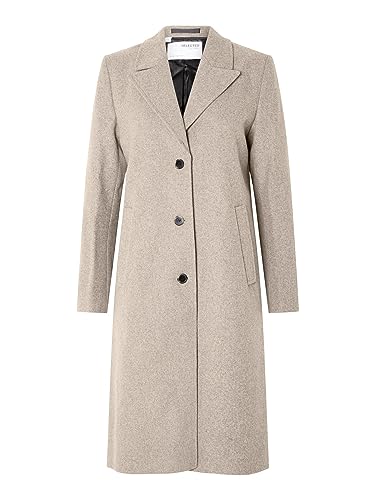 SELECTED FEMME Damski płaszcz Slfalma Wool Coat Noos Długi płaszcz, Sandshell/Szczegóły: melanż, 38