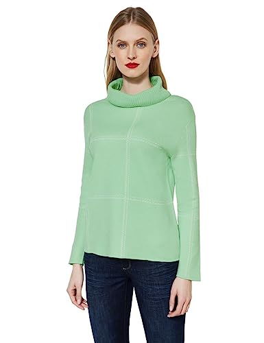 Street One Damski sweter z golfem A302184, Clary Mint Melange, 44, Clary Mint Melange, 44