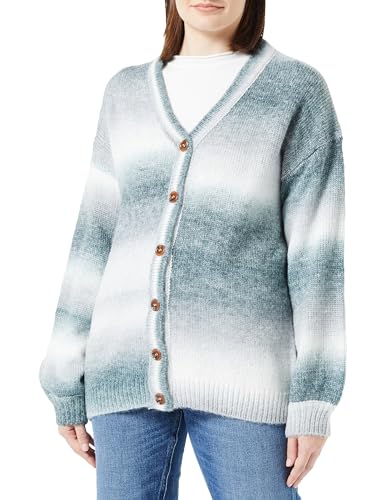 SIDONA Damski sweter z dzianiny z guzikami 10424755-SI01, czarny, wielokolorowy, XL/XXL, Czarny, wielowarstwowy, XL-XXL