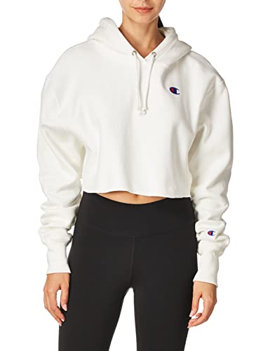 Champion Damska bluza z kapturem z odwróconym splotem, biały, M
