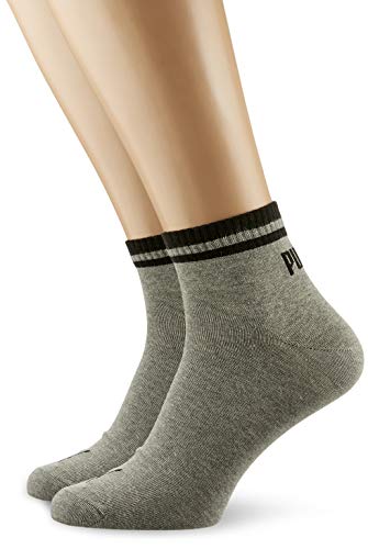 Puma Męskie skarpety sportowe Heritage Quarter, szare (Grey 400), 39/42 (rozmiar producenta: 039), 2 sztuki w opakowaniu