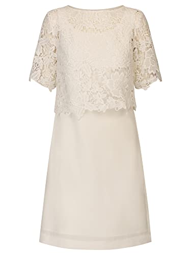 APART sukienka koktajlowa z sukienki bez rękawów i koronkowej koszuli, kremowy, 40