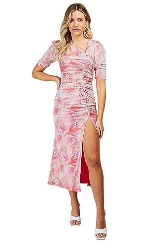 Little Mistress Damska sukienka koktajlowa w kwiaty asym midi, multi, 36