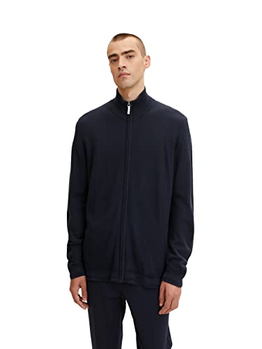 TOM TAILOR Męskie Podstawowy kardigan z dzianiny o strukturze 1032285, 10668 - Sky Captain Blue, S
