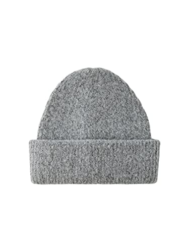 PIECES Damska czapka z dzianiny PCPYRON New Hood NOOS BC, Light Grey Melange, One Size