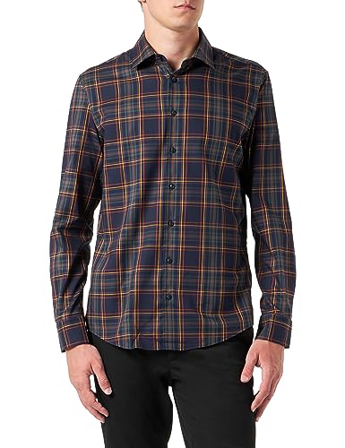 Seidensticker Męska koszula slim fit z długim rękawem, granatowy, 44