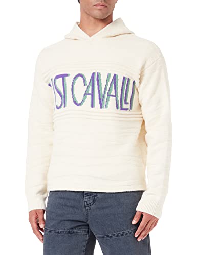 Just Cavalli Sweter męski, 102j biały żakard, S
