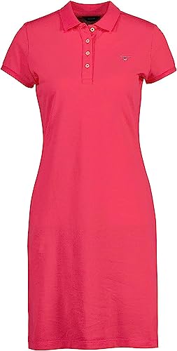 GANT Oryginalna sukienka damska Pique SS Dress Kleid Magenta Rink, Standard, magenta różowy, L