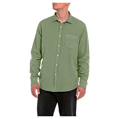 Replay Męska koszula M4106, 833 Light Military, XXL, 833 Light Military, XXL