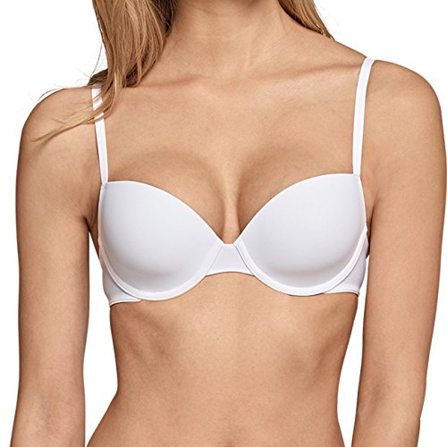 Schiesser Damski biustonosz z fiszbinami z podkładką - 152995, biały, 75A