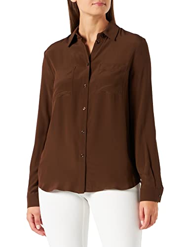 PINKO Damska koszula Nora 2 Crepe De Chine, M27_ciemnobrązowa, 42