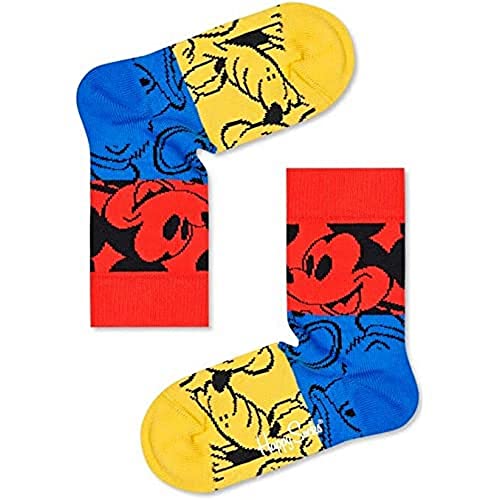 Happy Socks Kids Colorful Friends Sock, kolorowe i zabawne, Skarpety dla dzieci, Niebieski-Czerwony-Żółty (0-12M)
