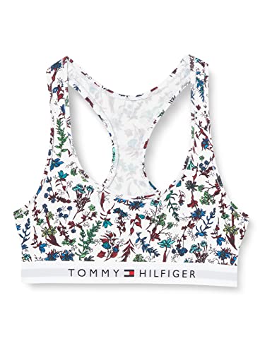 Tommy Hilfiger Damski biustonosz bez podszewki z nadrukiem braletka, Wuw/Wlw kwiatowy biały, L
