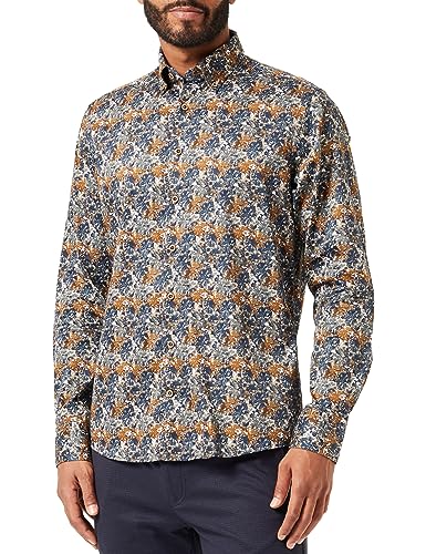 bugatti Męska koszula rekreacyjna rękaw 1:1, Marine-390, M