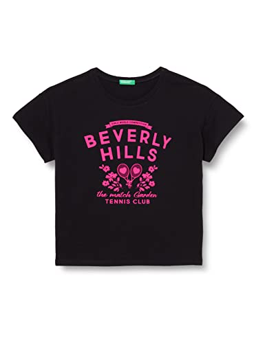 United Colors of Benetton Koszulka dziewczęca 3096c10ao, czarna 100, 140 cm, Czarny 100, 140