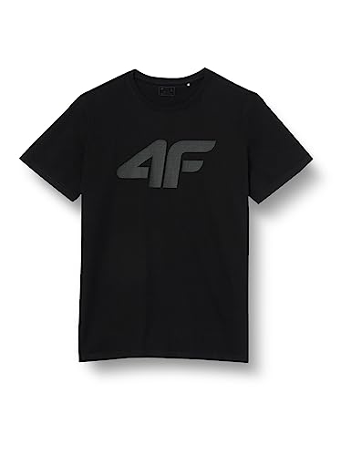 4F Koszulka męska, Deep Black - Czarny, S