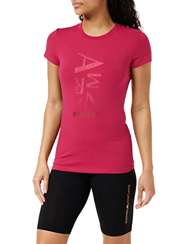 Armani Exchange Damska koszulka slim fit, Big Logo Print, Bloom, Extra Large, Bloom, XL