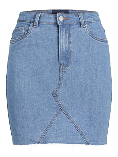 JACK & JONES Women's JJXX JXHAZEL Krótka spódnica HW RH AKM LN Rock, Light Blue Denim/szczegóły: AKM3, L