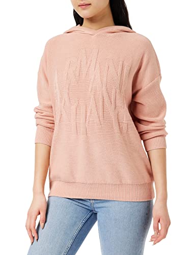 Armani Exchange Damska bluza z kapturem, z dzianiny z przodu, bardzo duża, Lady, XL