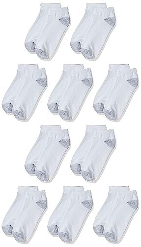 Hanes Damskie skarpety 680/10 Comfort Blend Low Cut, 10-pak, biały, Large