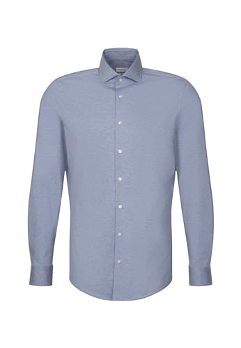Seidensticker Męska koszula slim fit z długim rękawem, średni niebieski, 42