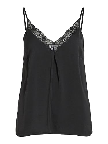 Bestseller A/S Damski top z koronką Vicava V-Neck Lace Singlet/Su-Noos, czarny, 44