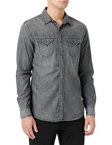 Replay Męska koszula M4860B, 097 Dark Grey, S