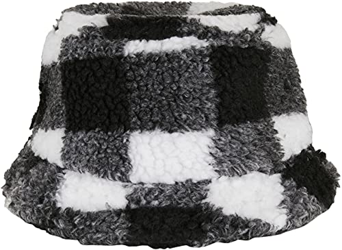 Flexfit Czapka unisex Sherpa Check Bucket Hat, biały/czarny, jeden rozmiar
