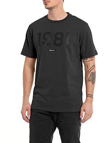 Replay koszulka męska regular fit, 098 BLACK, 3XL