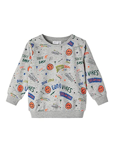 NAME IT Bluza chłopięca Nmmbobbi Sweat Unb, szary melanż, 110