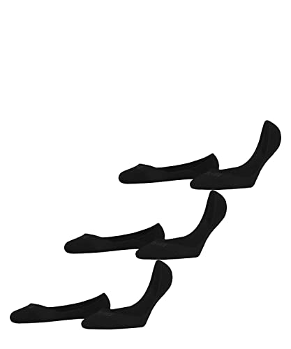 FALKE Kobiety Stopki Step Medium Cut 3-Pack W IN Zrównoważona Bawełna niewidoczne jednokolorowe 3 Pak, Czarny (Black 3000), 35-36