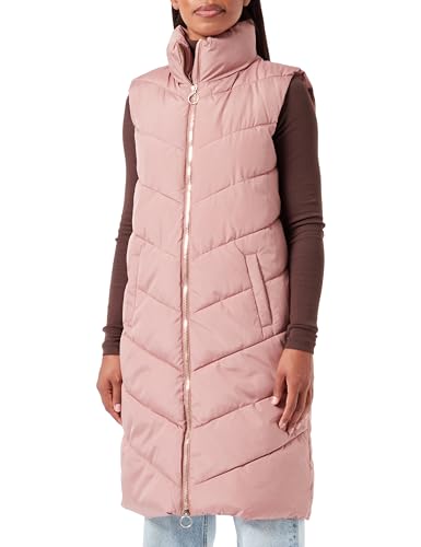 JdY Damska kamizelka JDYFINNO Long Padded Waistcoat New NOOS, Burlwood/Szczegóły: złoty zamek, XS, Burlwood/Szczegóły: złoty zamek, XS