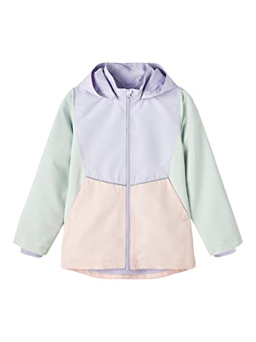 NAME IT Dziewczęca kurtka NKFMAXI Colour Block Jacket, Lilac Chiffon, 146, Lilac szyfon., 116 cm