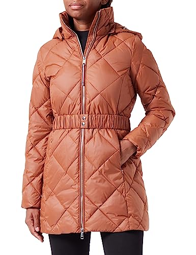Tommy Hilfiger Damski pikowany płaszcz z podwyższonym, wyściełanym paskiem, Naturalny koniak, S